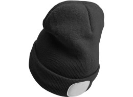 Beanie with headlamp 180 lm, rechargeable, USB, one size, cotton/PE, black