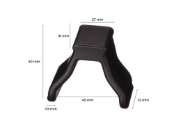 Plastic end cap for the rail of E-BIKE 2 bike carrier, black - replacement part