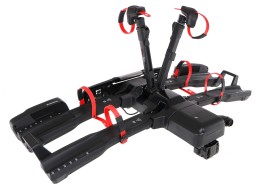 Towbar-mounted bike carrier E-BIKE 2 PRO - 2 electric bikes, load capacity 60kg, foldable