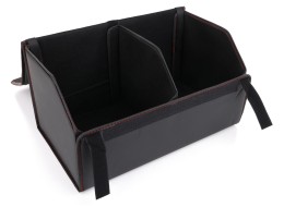 Trunk organizer CAR COMPACT LEATHER L, 2 compartments, foldable, with lid