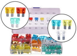 Set of blade automotive fuses MECHANIC FUSE SET 1, 5-30A, 120 pcs