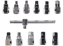 Oil drain set MECHANIC OIL DRAIN SET 12, Hex + square drive, 12 pcs