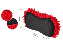 Car washing sponge CAR DETAILING WASH 1, 24 x 12.5 x 6 cm, black-red