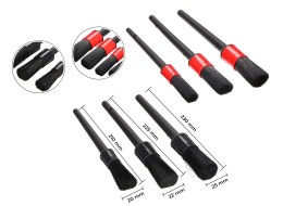 Set of precision brushes for car cleaning CAR DETAILING BRUSH 6, 6 pcs