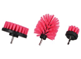 Drill brush set for car cleaning CAR DETAILING DRILL BRUSH PINK 3, 3 pcs