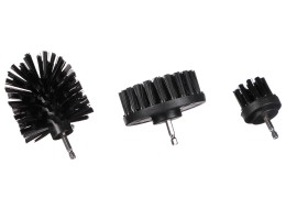 Drill brush set for car cleaning CAR DETAILING DRILL BRUSH 3 HARD, 3 pcs