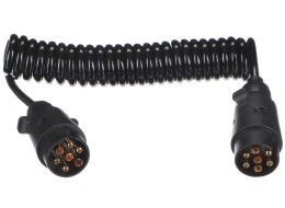 Coiled interconnecting cable for trailer plugs TRAILER CABLE 3, 7-7pin, 3m