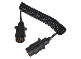 Coiled interconnecting cable for trailer plugs TRAILER CABLE 3, 7-7pin, 3m