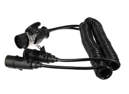 Spiral connecting adapter from 15-pin to 2×7-pin plug (S+N) TRAILER CABLE 9, 24V, 3.5m