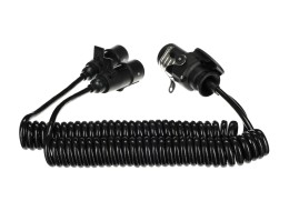 Spiral connecting adapter from 15-pin to 2×7-pin plug (S+N) TRAILER CABLE 9, 24V, 3.5m