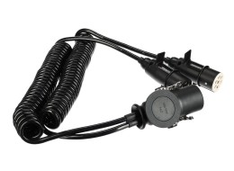 Spiral connecting adapter from 15-pin to 2×7-pin plug (S+N) TRAILER CABLE 9, 24V, 3.5m