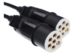 Coiled 7-pin connecting cable type S TRAILER CABLE 10, plastic plug, 24V, 3.5m