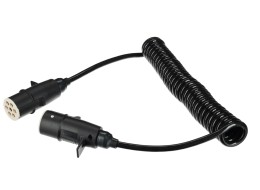 Coiled 7-pin connecting cable type S TRAILER CABLE 10, plastic plug, 24V, 3.5m