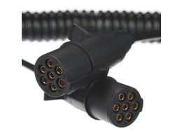 Coiled 7-pin connecting cable type N TRAILER CABLE 11, plastic plug, 24V, 3.5m