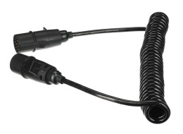 Coiled 7-pin connecting cable type N TRAILER CABLE 11, plastic plug, 24V, 3.5m