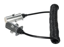 Coiled 7-pin connecting cable type S TRAILER CABLE 12, metal plug, 24V, 3.5m