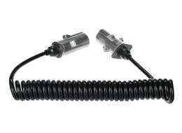 Coiled 7-pin connecting cable type S TRAILER CABLE 12, metal plug, 24V, 3.5m