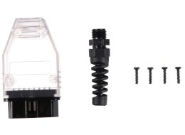 OBD-II plug with 16 pins for assembling your own cable MECHANIC CABLE 30, transparent