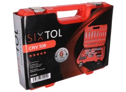 CRV 108 professional socket set - 6 year warranty SIXTOL SIX