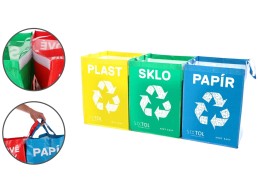 Bags for sorted waste SORT EASY 3 BASIC, 30x30x40 cm, 3 x 36 l, 3 pcs
