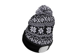 Beanie with headlamp 180 lm, rechargeable, USB, one size, cotton/PE, winter black