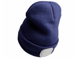 Beanie with headlamp 180 lm, rechargeable, USB, one size, cotton/PE, blue