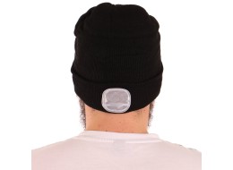 Beanie with headlamp 180 lm, rechargeable, USB, one size, cotton/PE, black