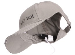 Cap with LED light B-CAP 25 lm, rechargeable, USB, universal size, grey