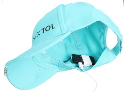 Cap with LED light B-CAP 25 lm, rechargeable, USB, universal size, turquoise