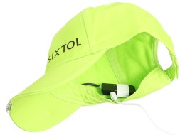 Cap with LED light B-CAP 25 lm, rechargeable, USB, one size, fluorescent green