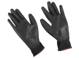 Work gloves made of polyester half-dipped in PU GLOVE PE-PU 9, black, size 9