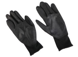 Polyester work gloves partially dipped in PU GLOVE PE-PU 10, black, size 10\