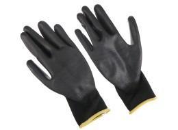 Polyester work gloves partially dipped in PU GLOVE PE-PU 11, black, size 11\