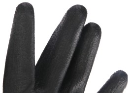 Polyester work gloves partially dipped in PU GLOVE PE-PU 11, black, size 11\