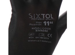 Polyester work gloves partially dipped in PU GLOVE PE-PU 11, black, size 11\