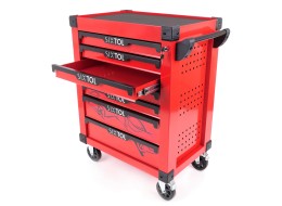 Workshop tool trolley MECHANIC TROLLEY KEVIN RED 253, 7 drawers, 253 pcs of tools
