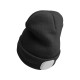 Beanie with headlamp 180 lm, rechargeable, USB, one size, cotton/PE, black