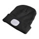 Beanie with headlamp 180 lm, rechargeable, USB, one size, cotton/PE, black
