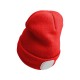 Beanie with headlamp 180 lm, rechargeable, USB, one size, cotton/PE, red