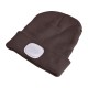 Beanie with headlamp 180 lm, rechargeable, USB, one size, cotton/PE, brown