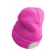 Beanie with headlamp 180 lm, rechargeable, USB, one size, cotton/PE, pink