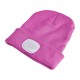 Beanie with headlamp 180 lm, rechargeable, USB, one size, cotton/PE, pink