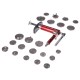 Pneumatic brake piston compressor MECHANIC BRAKE SET PNEU 23, 23-piece set