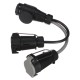 Trailer plug cable adapter TRAILER CABLE 6, from 13-pin to 7-pin N+S, 35cm
