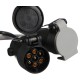 Trailer plug cable adapter TRAILER CABLE 6, from 13-pin to 7-pin N+S, 35cm