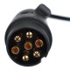 7-pin extension cable - trailer socket + plug TRAILER CABLE 7, 12V, 5m