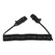 Coiled 7-pin connecting cable type S TRAILER CABLE 10, plastic plug, 24V, 3.5m