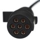 Coiled 7-pin connecting cable type N TRAILER CABLE 11, plastic plug, 24V, 3.5m