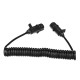 Coiled 7-pin connecting cable type N TRAILER CABLE 11, plastic plug, 24V, 3.5m