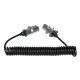 Coiled 7-pin connecting cable type S TRAILER CABLE 12, metal plug, 24V, 3.5m